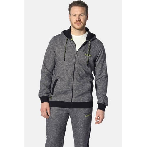 Jan Vanderstorm +FIT Collectie gemêleerd sweatvest RUMOLT Plus Size donkergrijs afbeelding