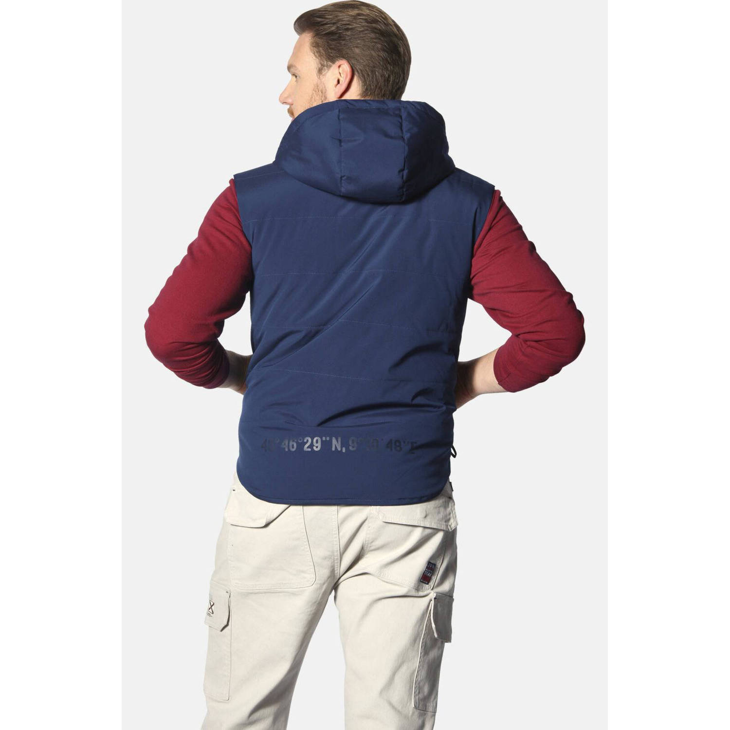 Jan Vanderstorm bodywarmer OSRAR Plus Size met printopdruk blauw