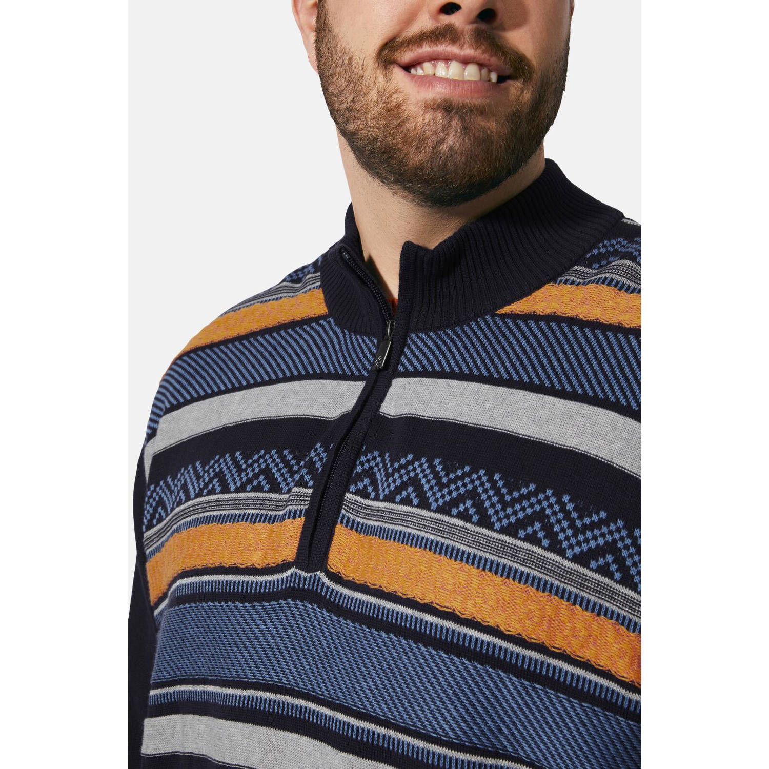 Charles Colby +FIT Collectie gebreide trui EARL LEANDOW Plu Size donkerblauw