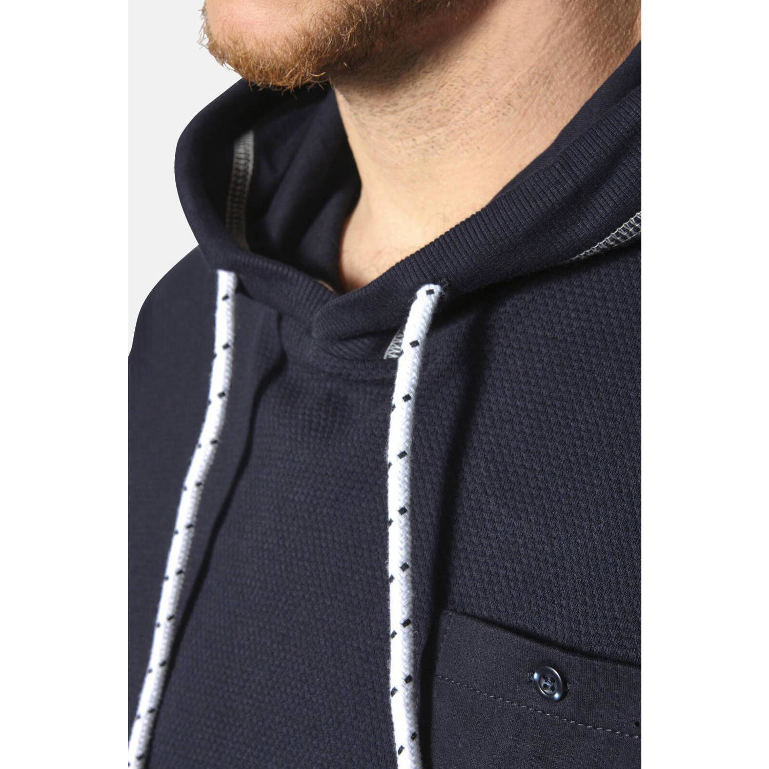 Jan Vanderstorm +FIT Collectie hoodie ADITH Plus Size donkerblauw