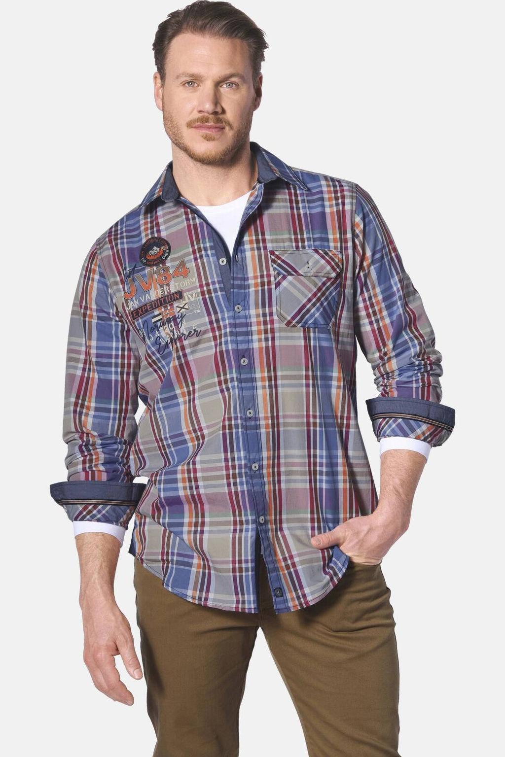 Jan Vanderstorm casual overhemd blauw
