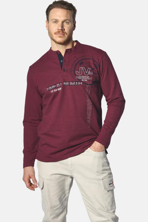 longsleeve GARDRED Plus Size met printopdruk donkerrood