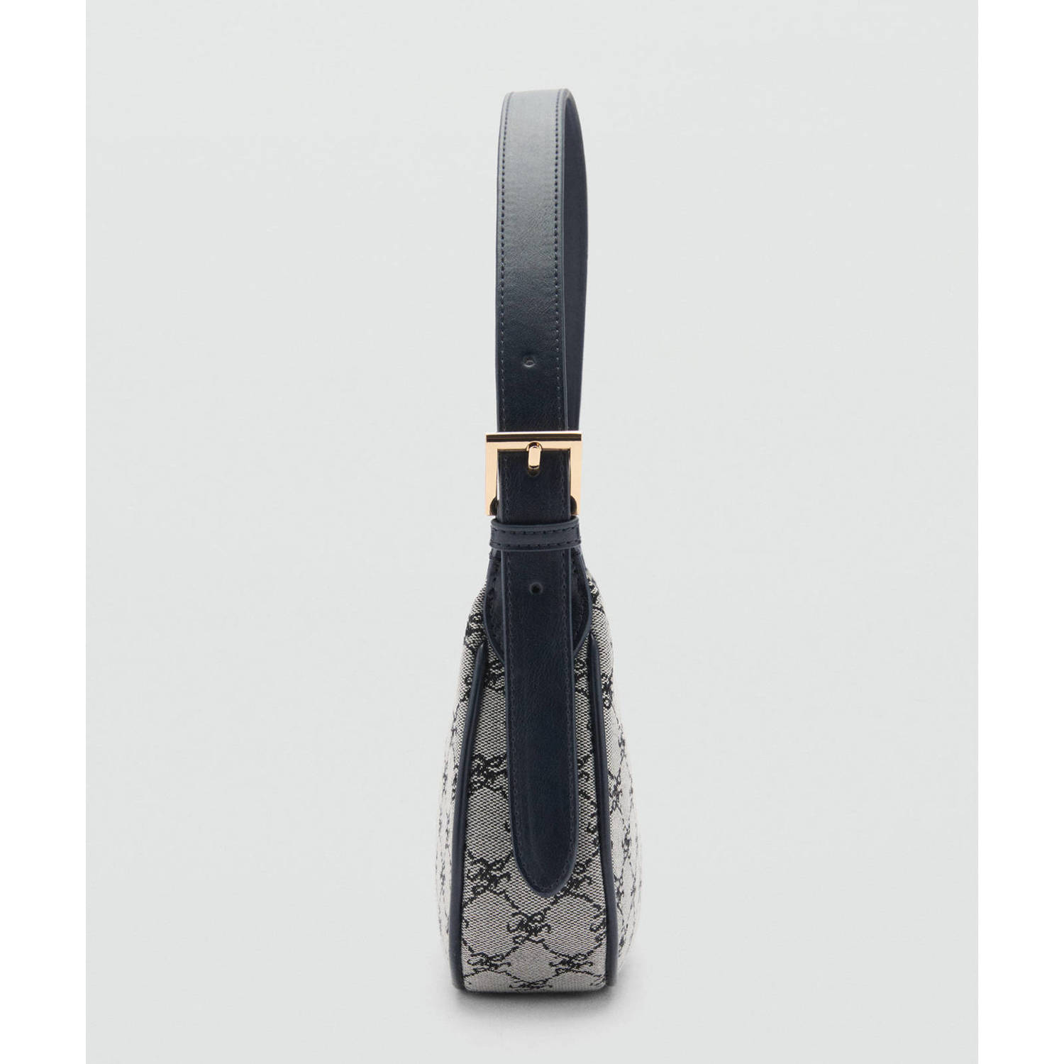 Mango schoudertas met logoprint blauw