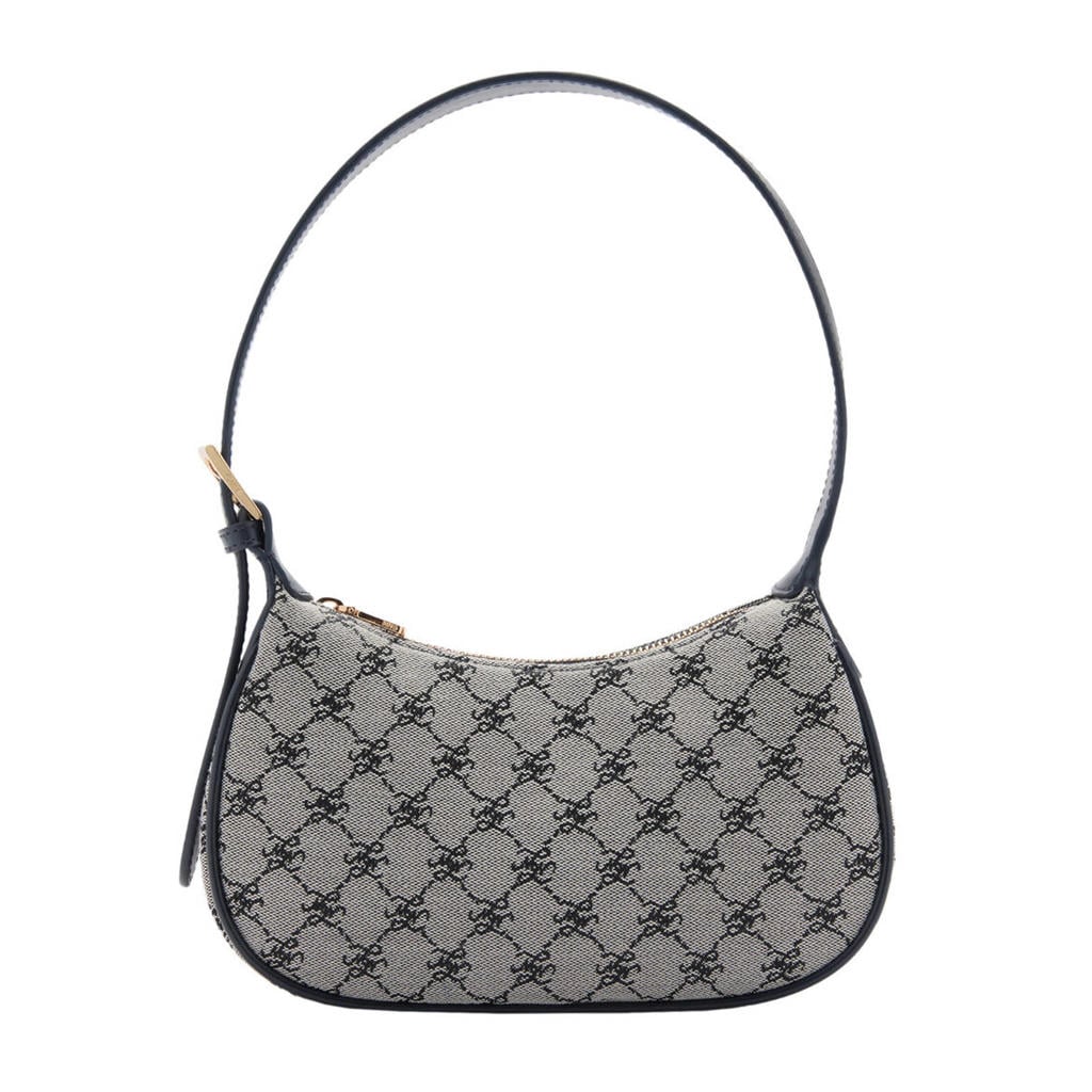 Mango schoudertas met logoprint blauw