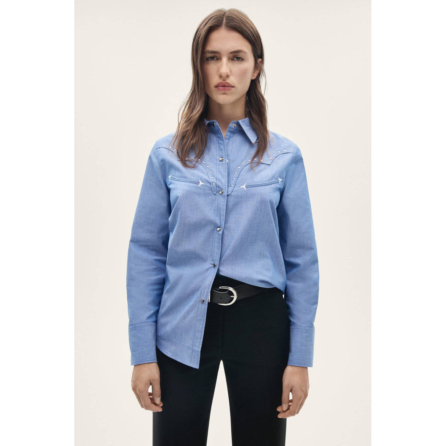 Mango blouse blauw