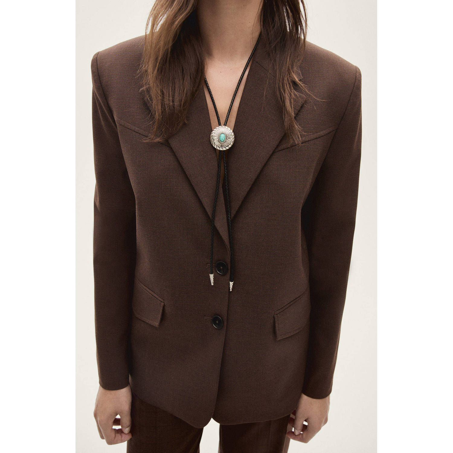 Mango regular blazer bruin