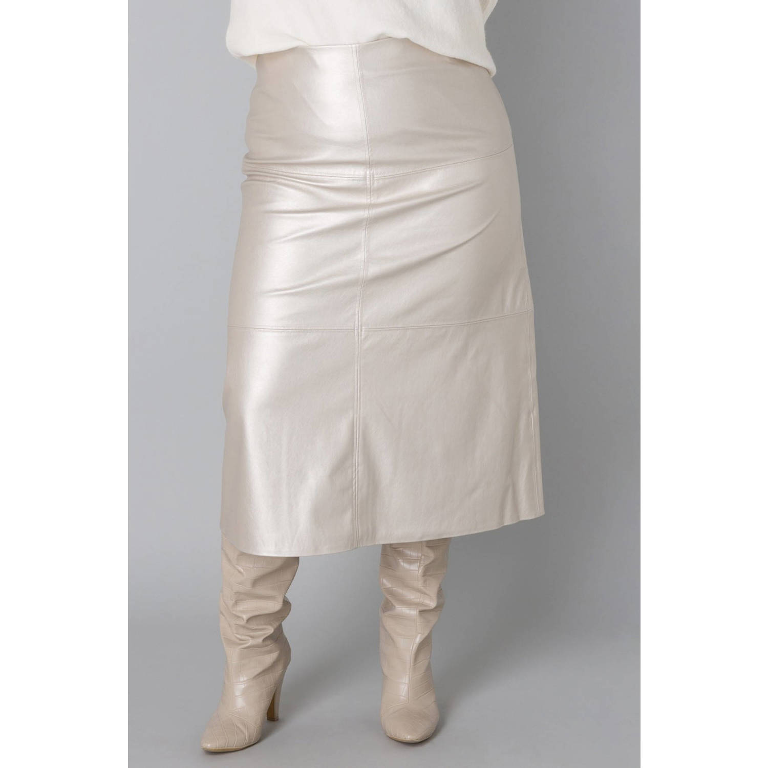 Yesta imitatieleren rok zilver