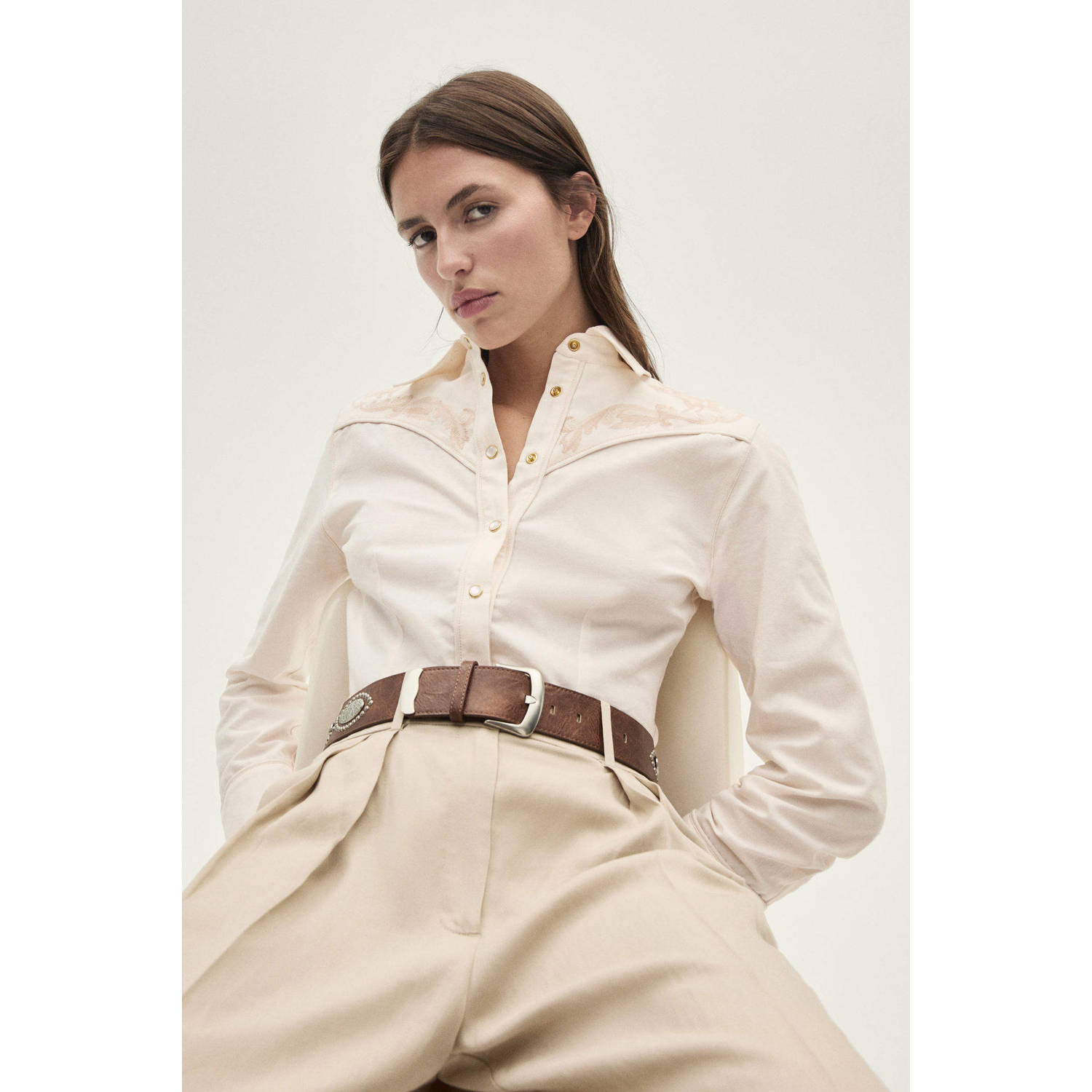 Mango blouse beige