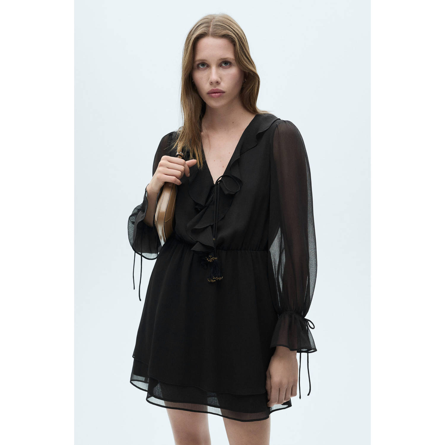 Mango semi-transparante jurk zwart