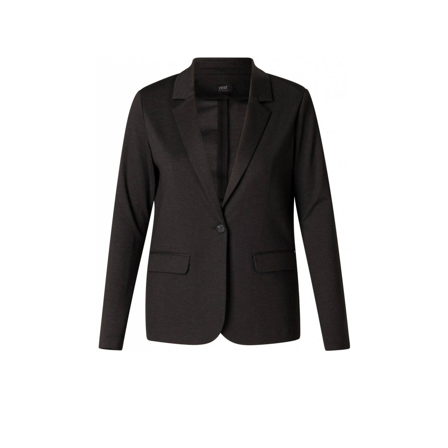 Yest rechtvallende blazer antraciet zwart