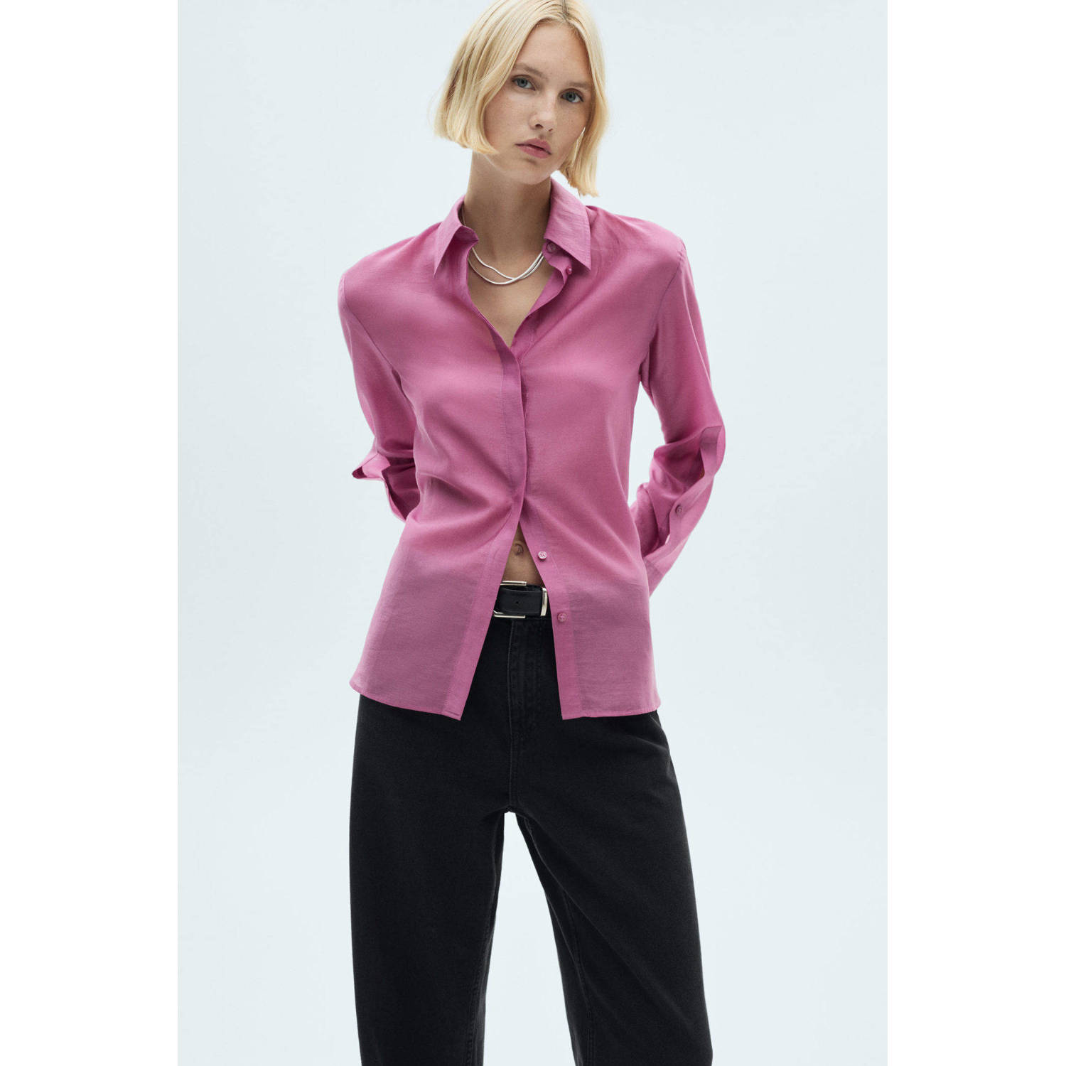 Mango blouse roze