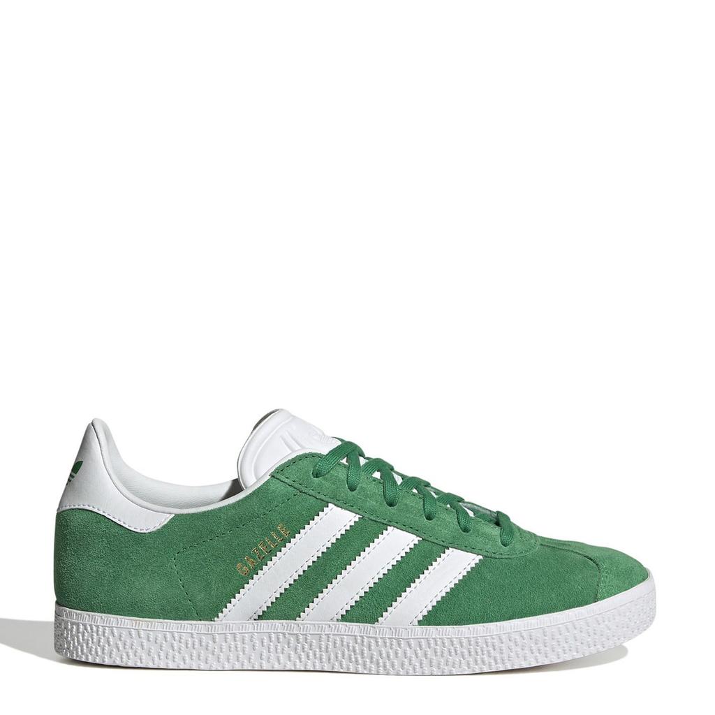 Groen en witte jongens en meisjes adidas Originals Gazelle sneakers van suede met veters