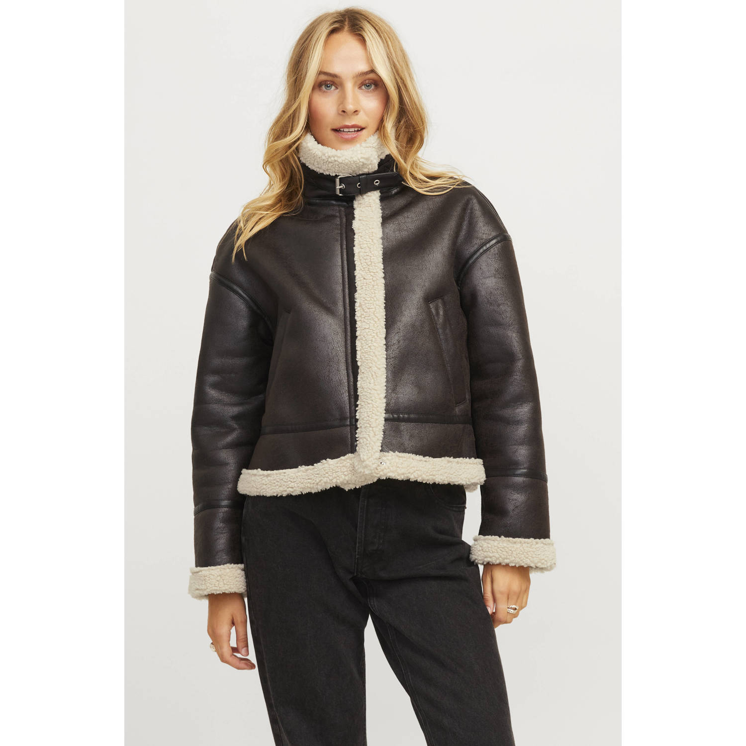 JJXX teddy winterjas bruin