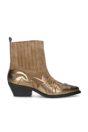 leren cowboylaarzen beige