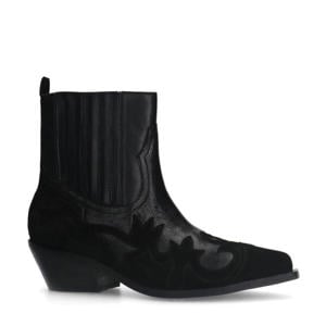 leren cowboylaarzen zwart