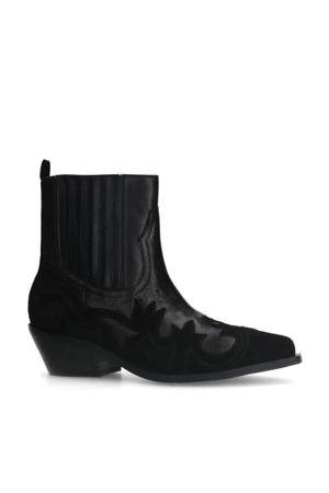 leren cowboylaarzen zwart