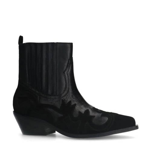 Sacha leren cowboylaarzen zwart afbeelding