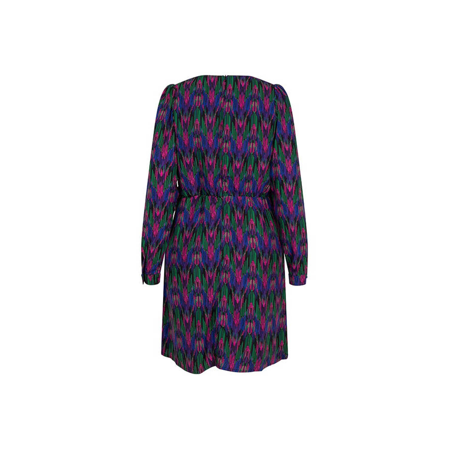 Lofty Manner wikkeljurk Veronica met all over print blauw multi