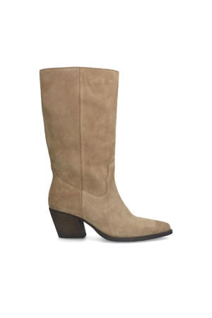 suède cowboylaarzen taupe