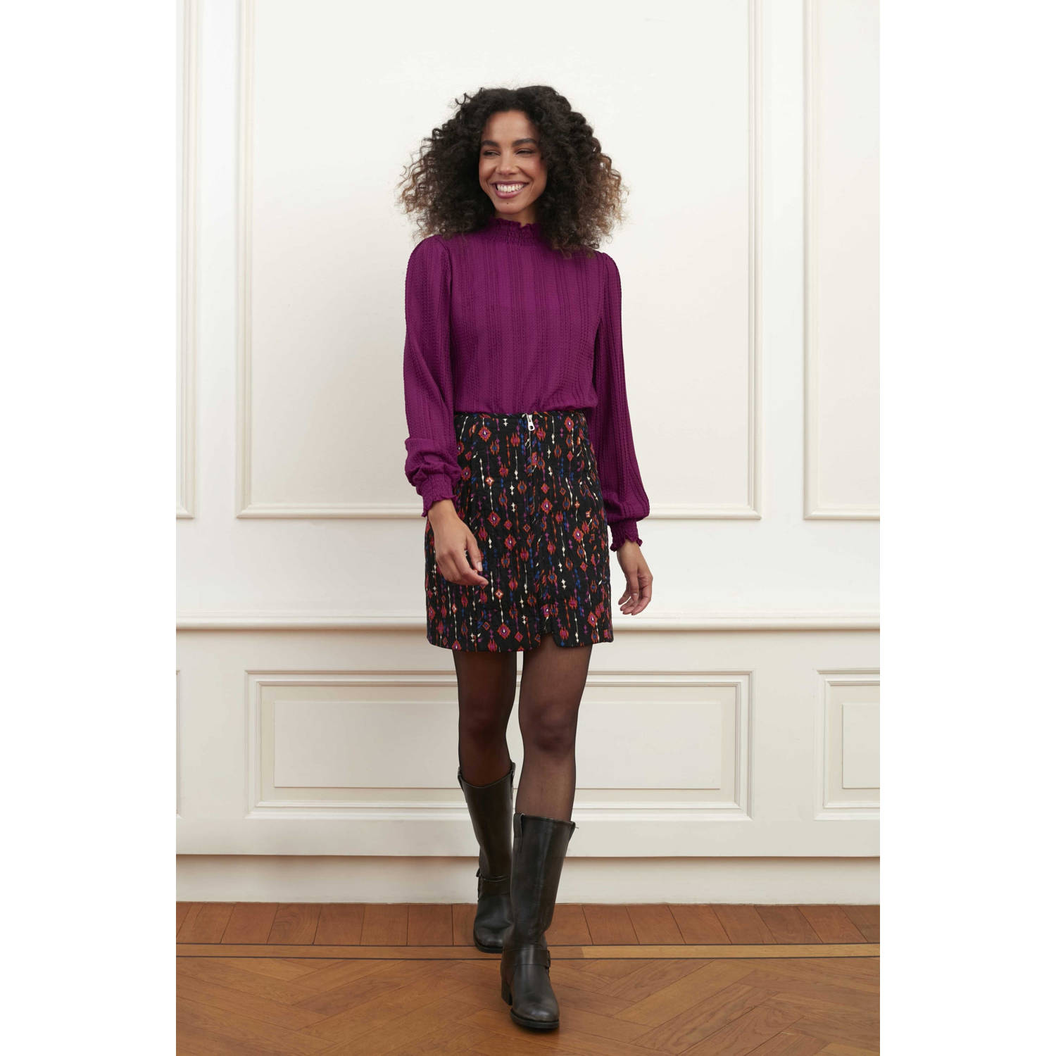 Lofty Manner Sadie Lange Mouw Top Purple Dames