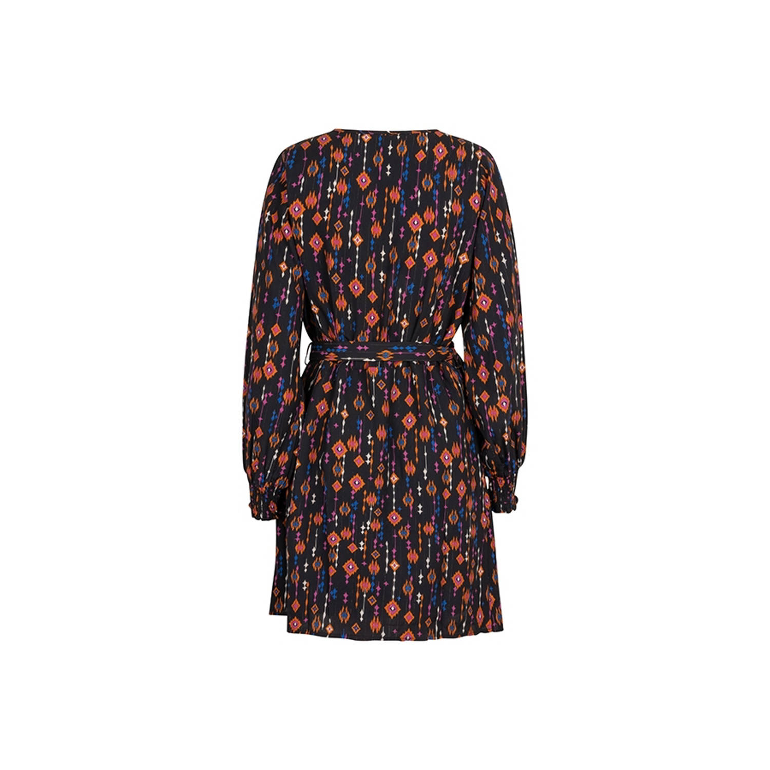 Lofty Manner blousejurk Sofie met all over print zwart multi