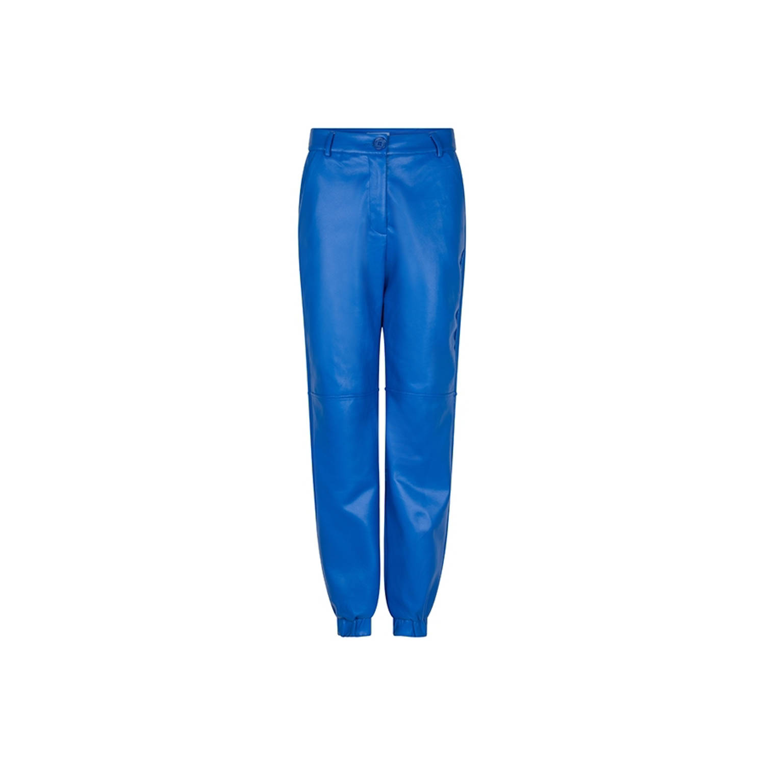 Lofty Manner coated straight fit broek Lydia blauw coated