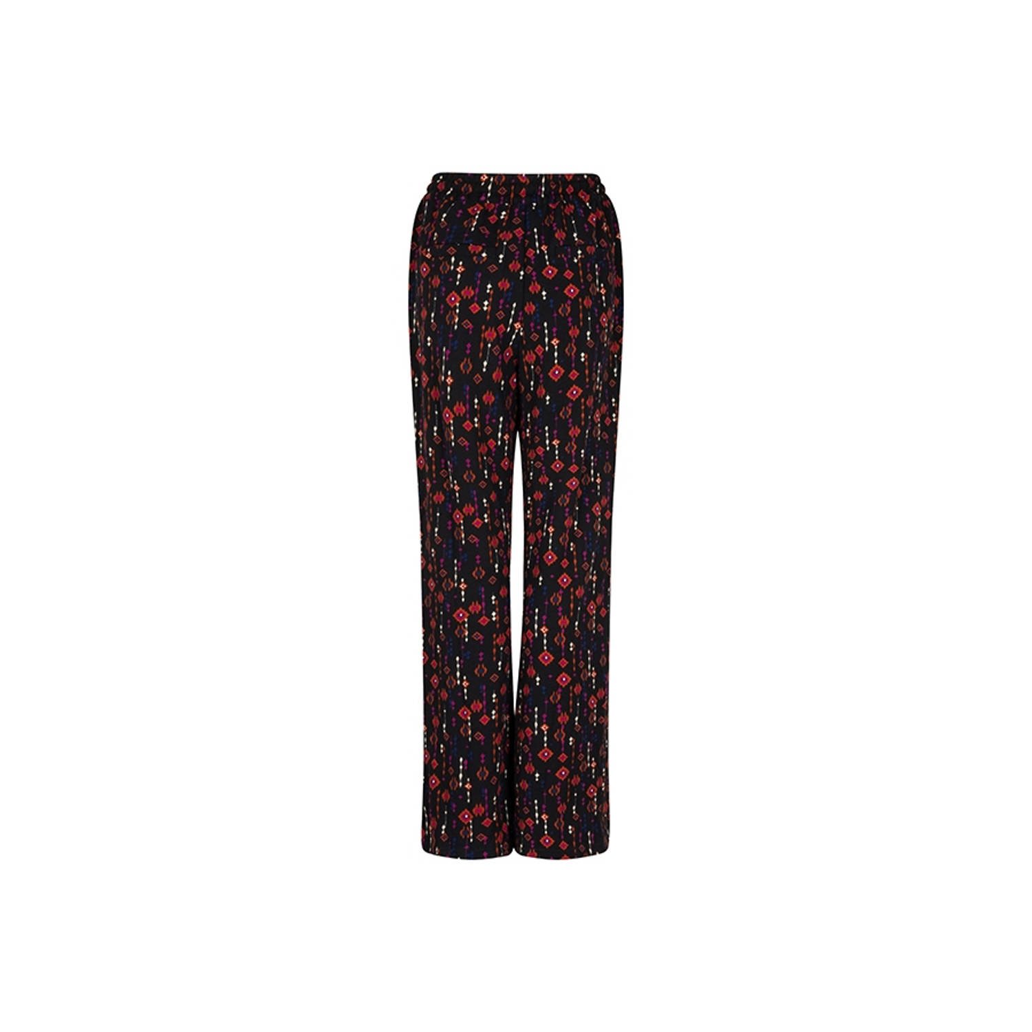 Lofty Manner straight fit broek Ruby met all over print zwart multi