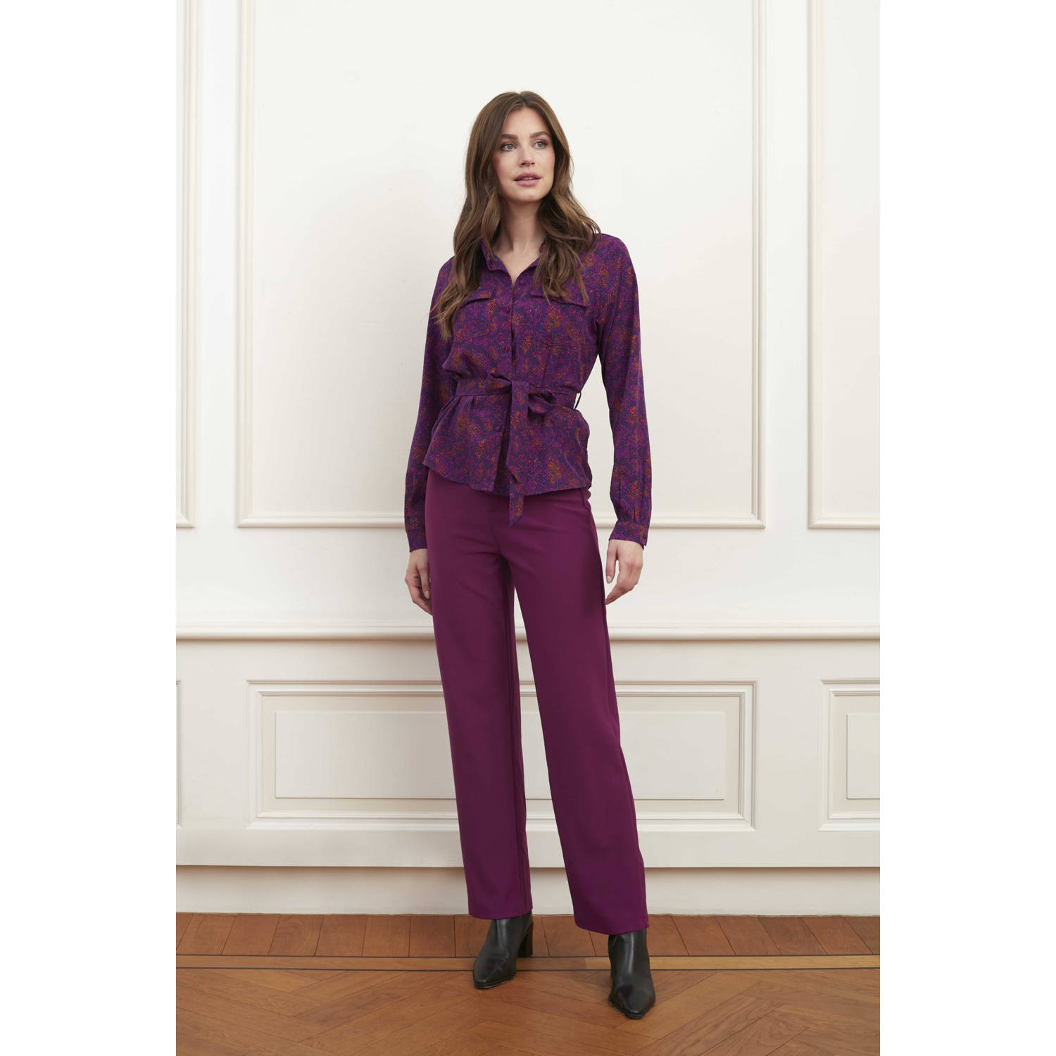 Lofty Manner straight fit broek Hailey violet