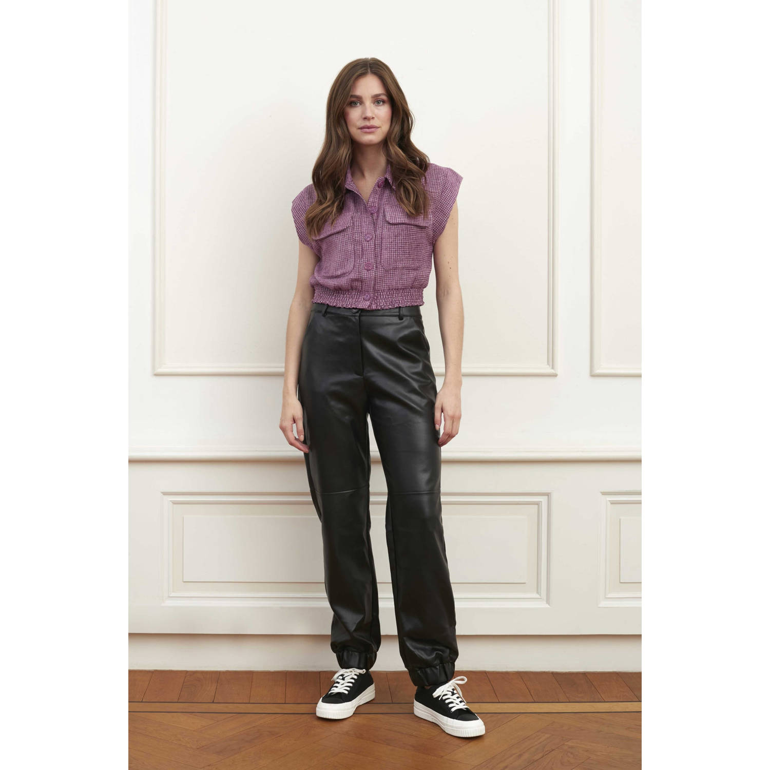 Lofty Manner geruit gilet Ayla violet