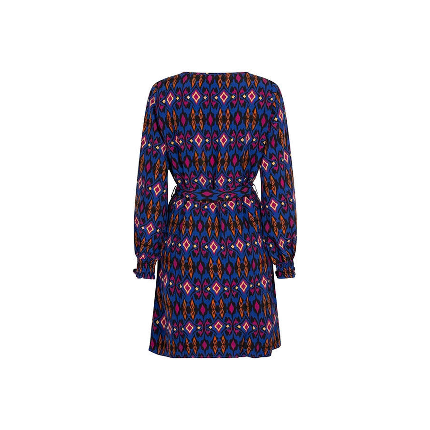 Lofty Manner blousejurk Sofie met all over print blauw multi