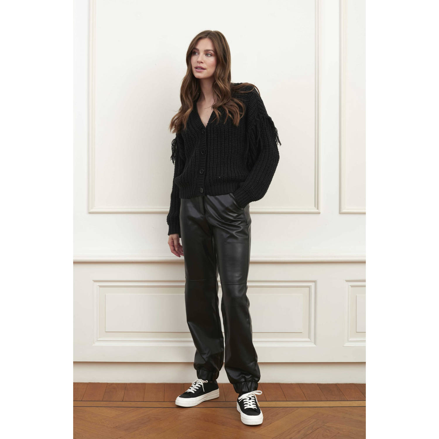 Lofty Manner vest Jade met franjes zwart