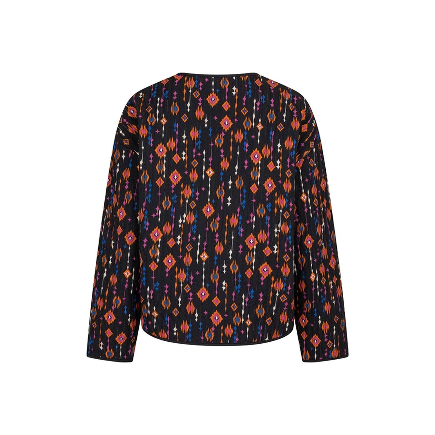 Lofty Manner jasje Mae met all over print zwart multi