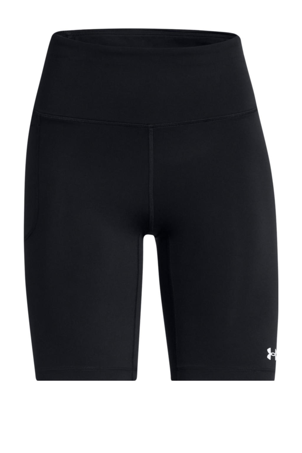 Zwart en witte dames Under Armour sportshort van polyester met slim fit en regular waist