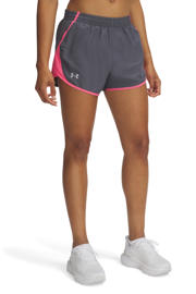 thumbnail: Antraciet en roze dames Under Armour sportshort van polyester met relaxed en regular waist