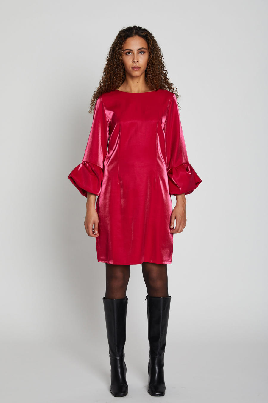 CMTOP Jurken voor dames, fluwelen bodycon-jurk, elegante lange mouwen, V- hals, ruches, wikkeljurk met split, dames midi-avondjurk voor cocktailfeest, diner, dans, Zwart, L