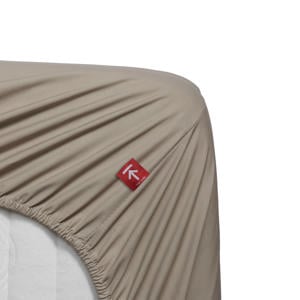 percale katoenen hoeslaken - zand