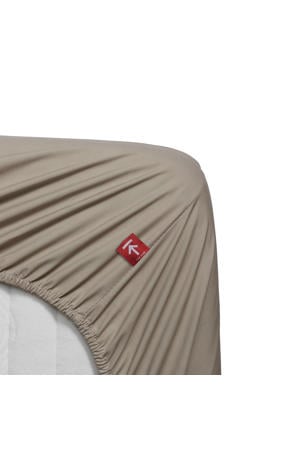 percale katoenen hoeslaken - zand