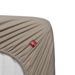 percale katoenen hoeslaken - zand