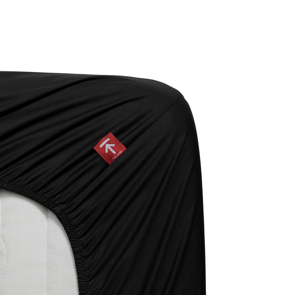 Beddinghouse percale katoenen hoeslaken - zwart