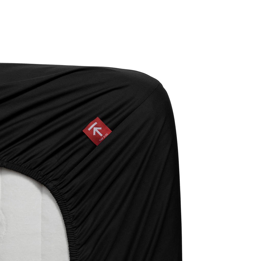Beddinghouse percale katoenen hoeslaken - zwart