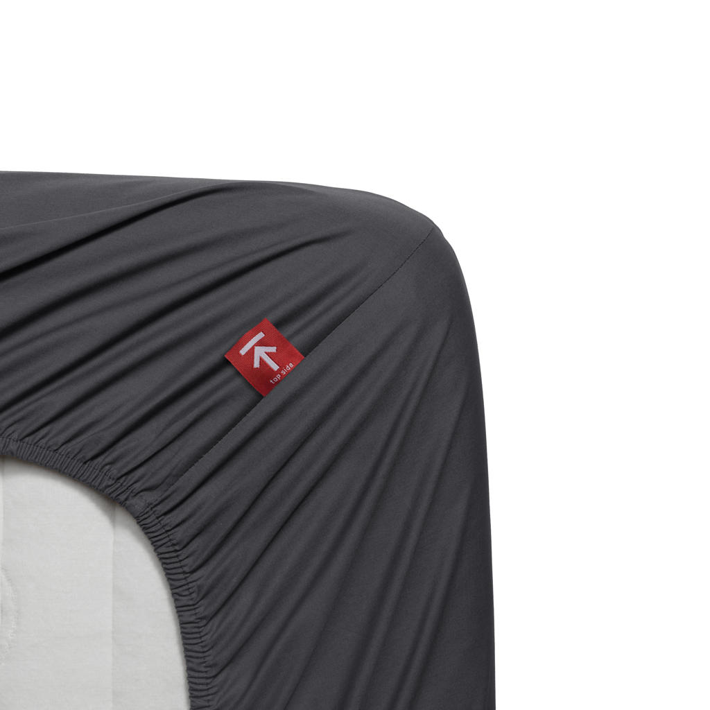 Beddinghouse percale katoenen hoeslaken - antraciet