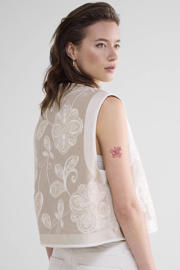 thumbnail: Summum gebloemd gilet beige/ ecru