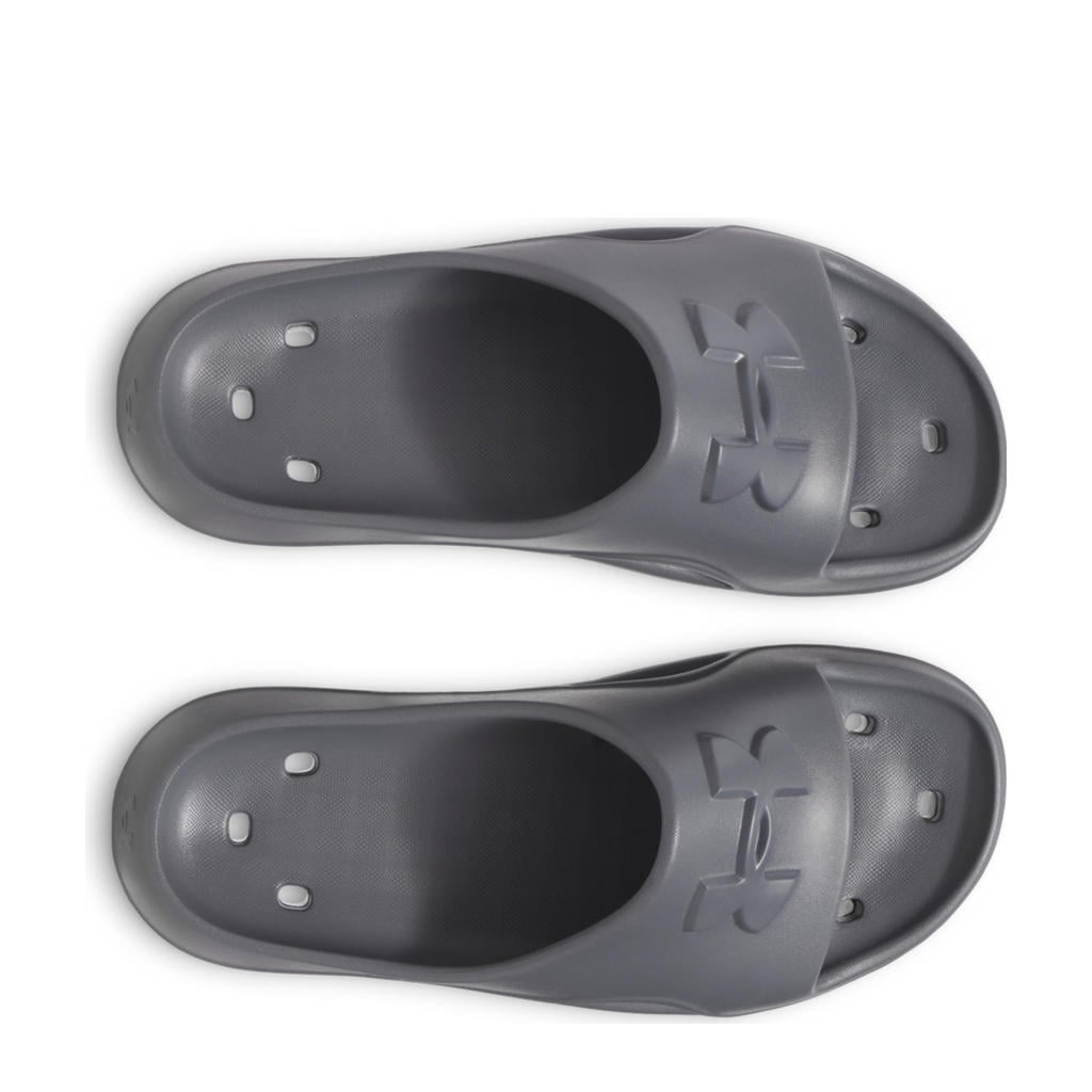 Antraciete heren Under Armour Locker V badslippers van rubber