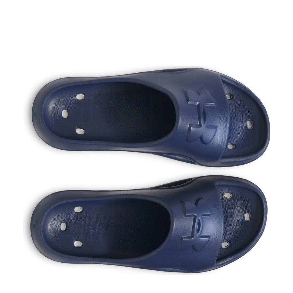 Blauwe heren Under Armour Locker V badslippers van rubber met logo