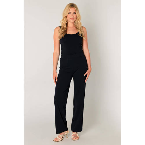 Base Level wide leg high waist broek zwart afbeelding