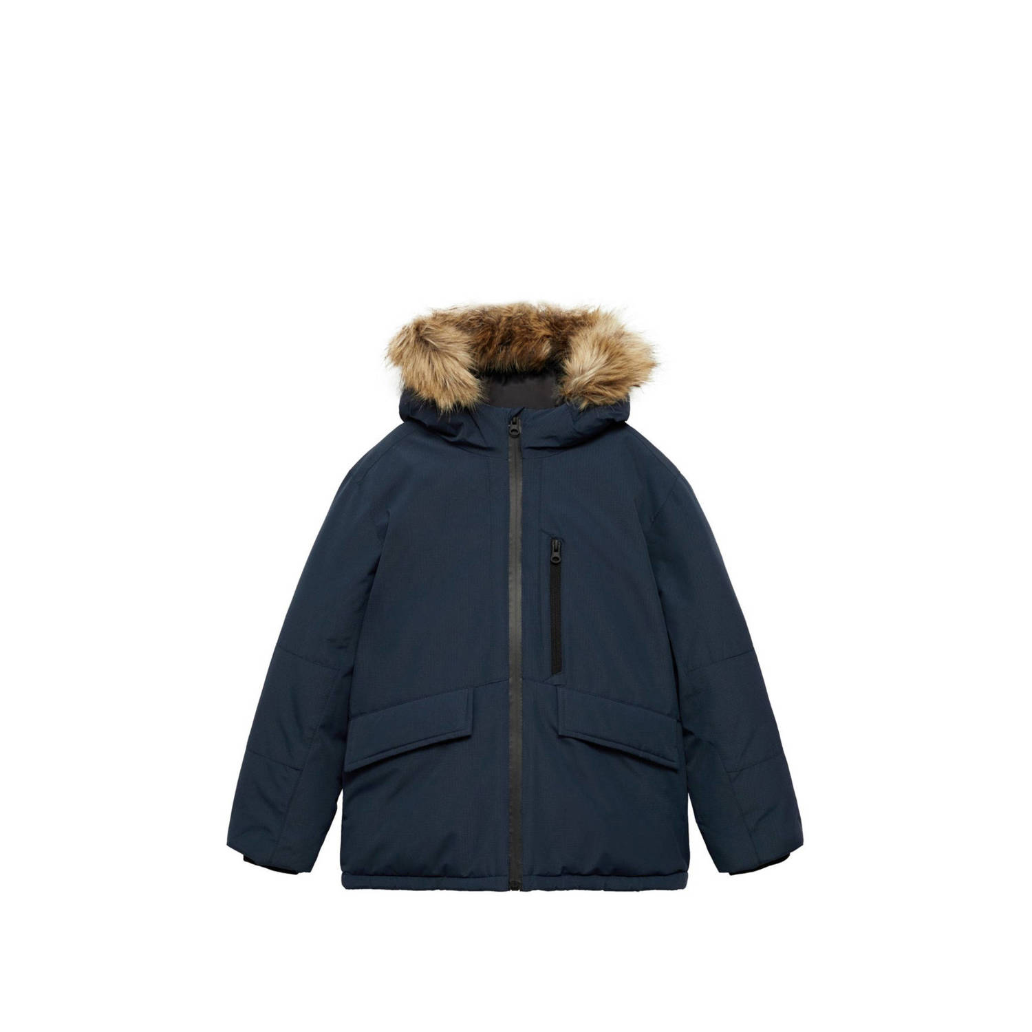 Mango Kids gewatteerde winterjas marine