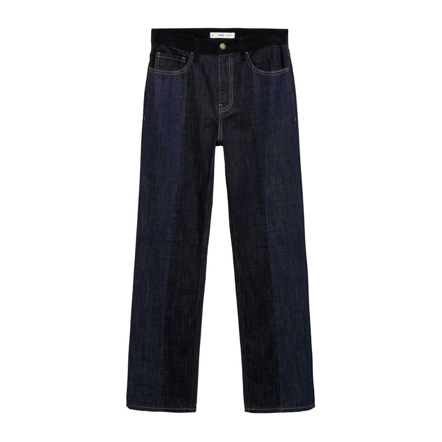 Mango high waist straight leg jeans dark blue denim