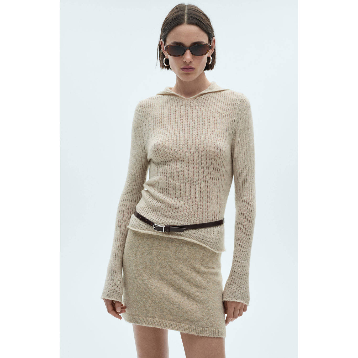 Mango gebreide trui beige