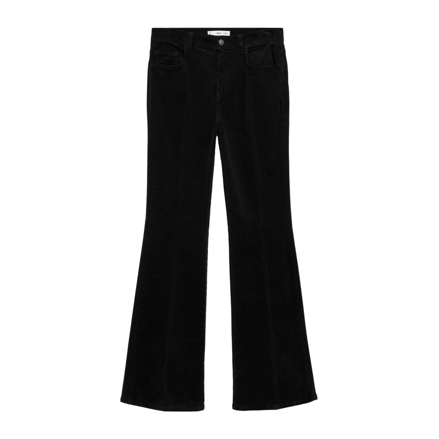 Mango corduroy flared broek zwart