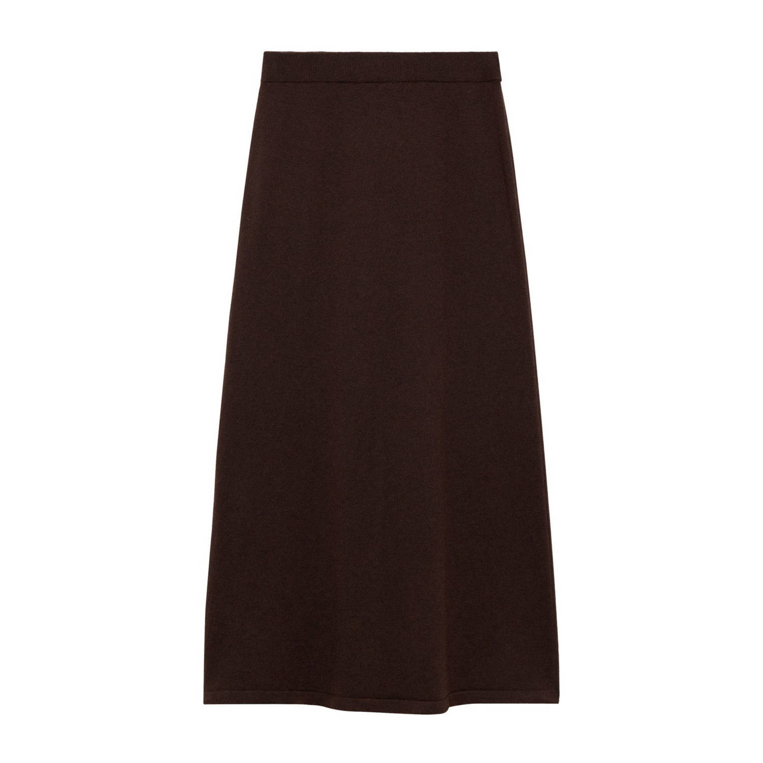 Mango midi rok donkerbruin